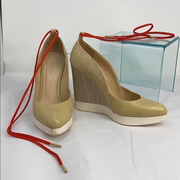Jil Sander Sz 37 Beige Nude Wedge Shoes - Picture 4 of 9